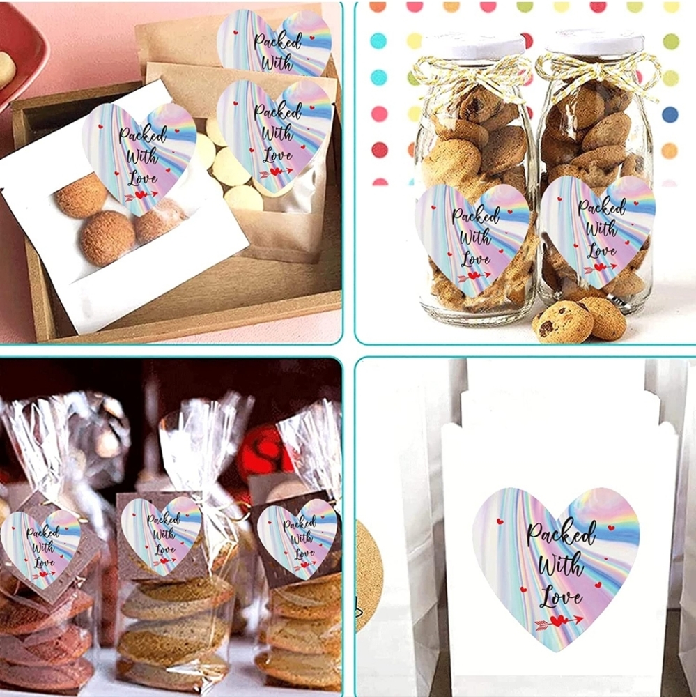 50 ct  Packed with Love Stickers are 1.5 inch in diameter